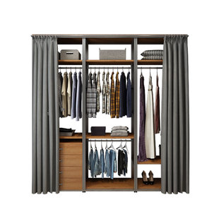 步入式衣柜铁艺金属衣帽间架子开放式衣架落地卧室挂衣置物架收纳