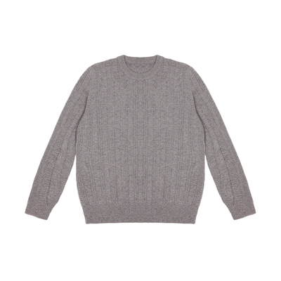 鹿王100%纯山羊绒衫男士圆领