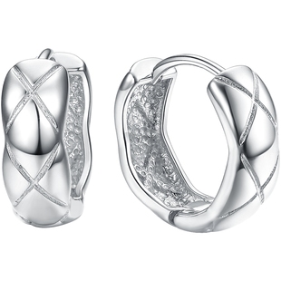 潮宏基摩登菱格铂金耳钉PT950耳环耳饰耳扣潮酷单只生日礼物时尚