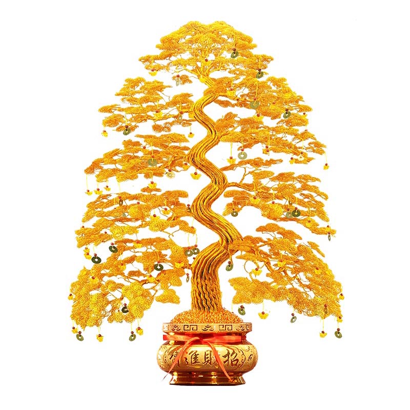 金色发财树结婚婚房布置套装摆件