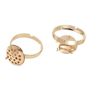 14K包金保色网盘莲蓬活口戒指托手工diy饰品配件花洒头托盘耳夹