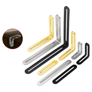 加厚不锈钢调节角码长孔双头活动90度直角固定直片连接件L型支架