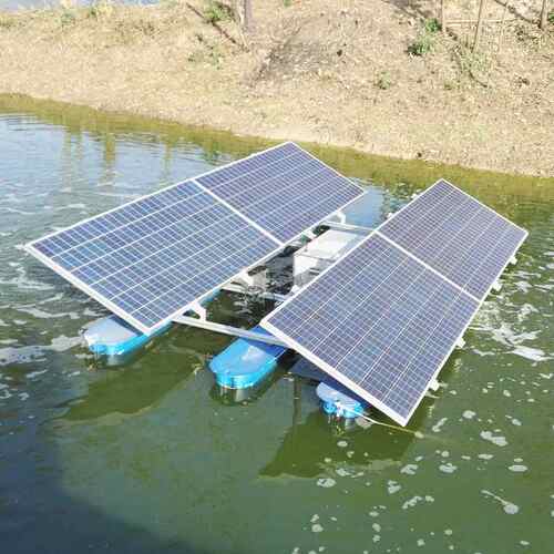 400W太阳能双推流式曝气机 黑臭河道治理射流曝气机 造流曝气机