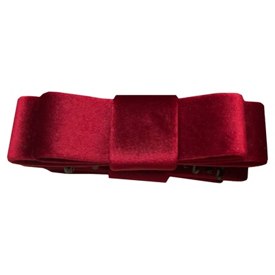 新年东方红色丝绒蝴蝶结香蕉夹