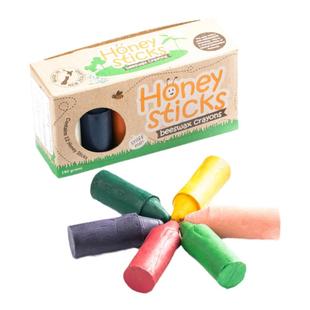 新西兰进口Honey sticks蜂蜡蜡笔天然画画笔幼儿涂鸦蜡笔涂色盒装
