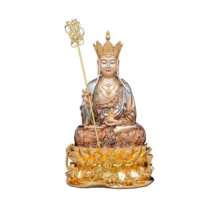 黄铜贴金释迦佛地藏佛像中式摆件