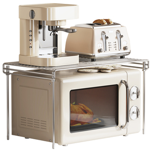 201不锈钢微波炉架子厨房置物架台面烤箱收纳架储物架橱柜分层架