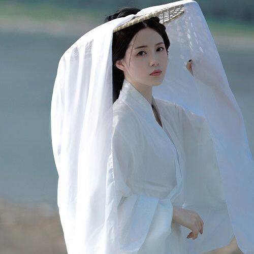 古风斗笠带纱 cos怜怜古装汉服影视道具侠女风幕离遮容面纱夏季防