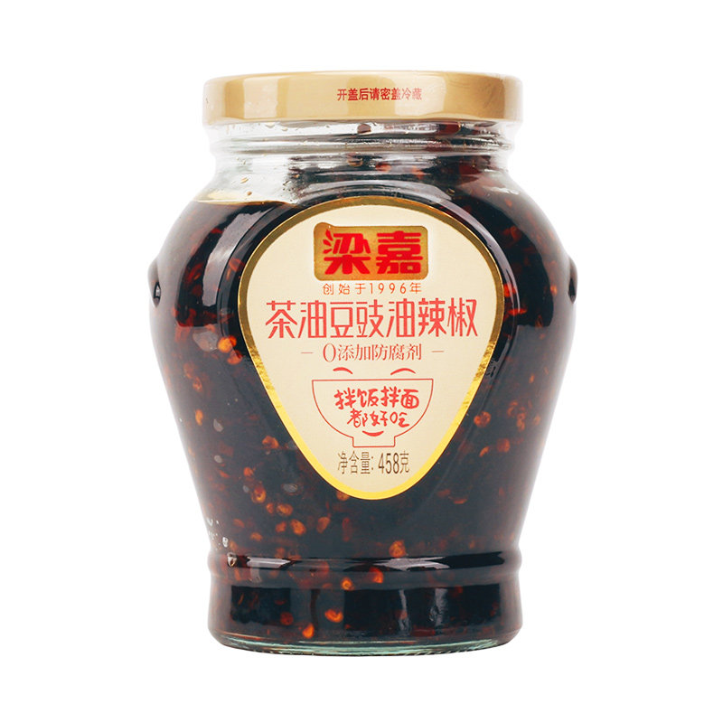 梁嘉458g茶油豆豉油辣椒湖南特产