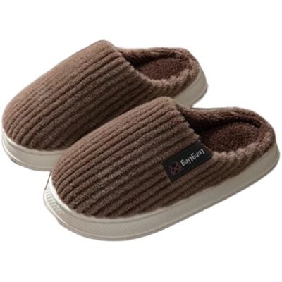 女士防滑可爱卡通居家厚底棉拖鞋