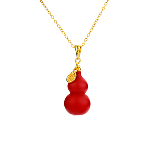 「南宫」S925银朱砂吊坠耳饰套装葫芦新年本命年高级感礼物珠宝