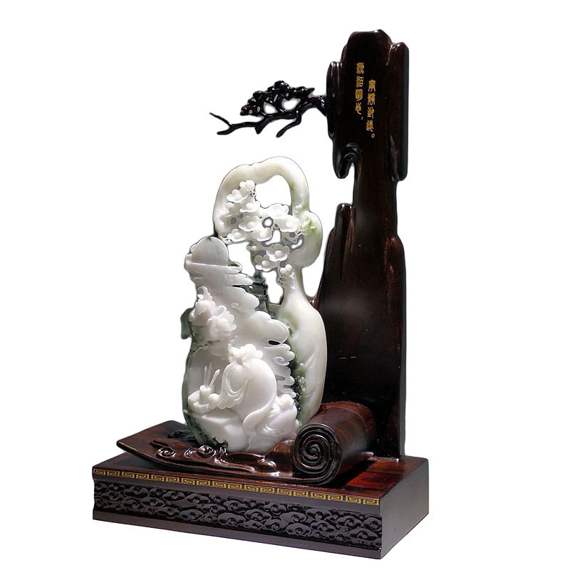 大师玉雕独山玉摆件玉壶工艺品