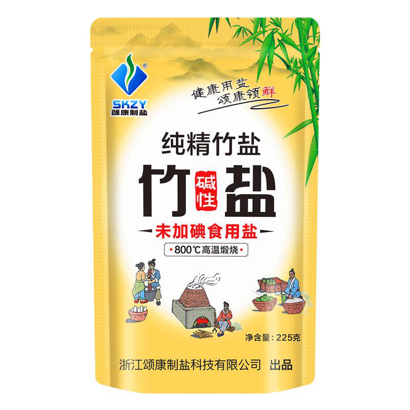 颂康制盐无碘无抗竹盐225g*8包