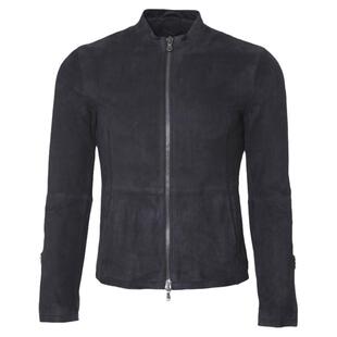 丹尼尔同款麂皮绒黑色短款修身机车夹克男春秋战斗外套休闲皮衣