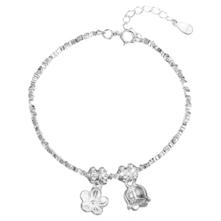 S925纯银铃兰花碎银手链轻奢小众精致2025新款个性手饰学生礼物