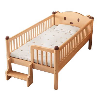 拼接床加宽床边榉木儿童床带护栏实木单人小床宝宝婴儿床拼接大床
