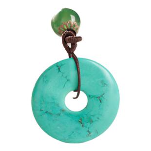 湖北仿高瓷绿松石平安扣佛珠配饰金刚星月菩提项链吊坠diy饰品