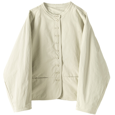 桑蚕丝填充夹棉棉衣短外套棉服女