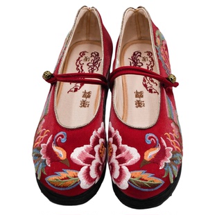 【鸾凤和缘】汉舞中国风复古千层底新款女布鞋软底平底刺绣夏季鞋