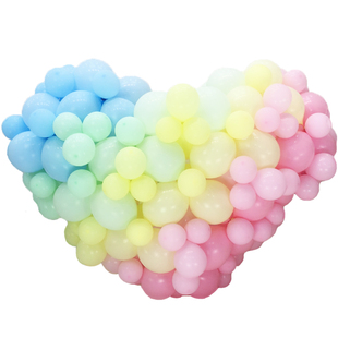 6/10寸马卡龙尾巴球求婚表白生日婚房装饰浅粉红色立体爱心气球