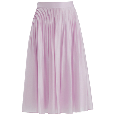OBEG欧碧倩浅紫色天丝褶皱半身裙女夏中长a字温柔大摆裙10482160