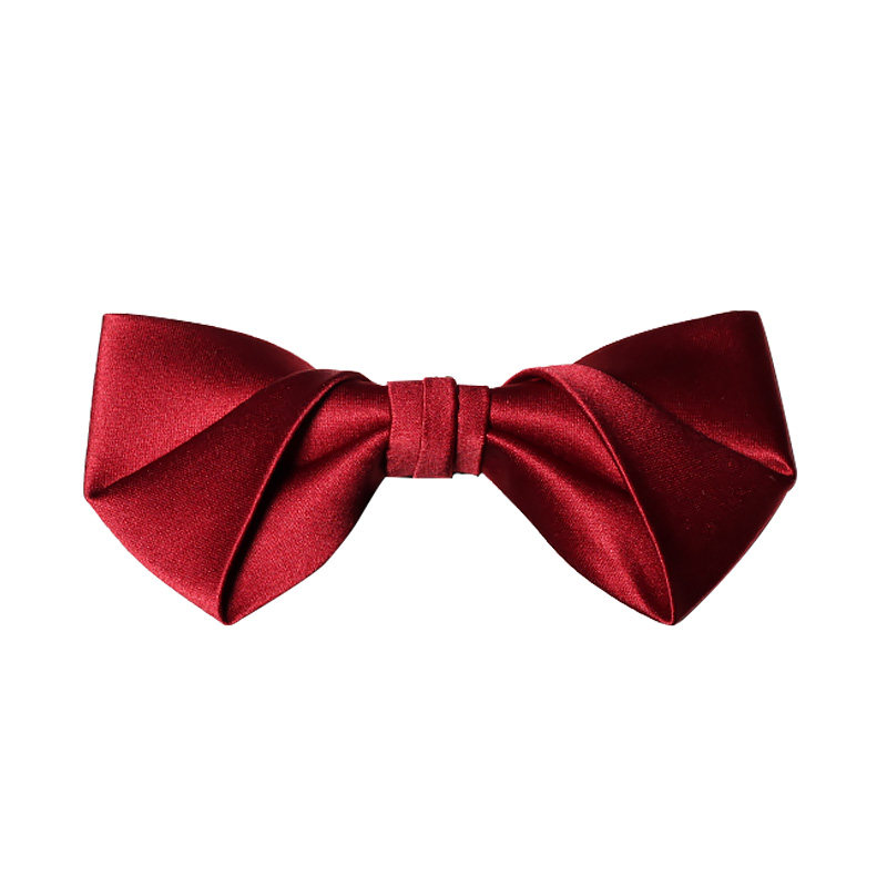 结婚新郎伴郎bowtie男士高档英伦纯色婚礼酒红色蝴蝶结领结
