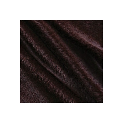 皮草光泽 深红棕色苏利长毛羊驼毛羊绒羊毛面料冬天高档大衣布料