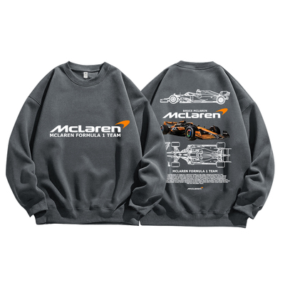 F1迈凯伦车队比赛车服纯棉圆领卫衣服长袖T恤衫男装宽松休闲秋季