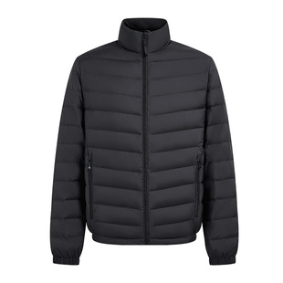 波司登2025秋季时尚休闲立领保暖短款外套男士轻薄黑色排骨羽绒服