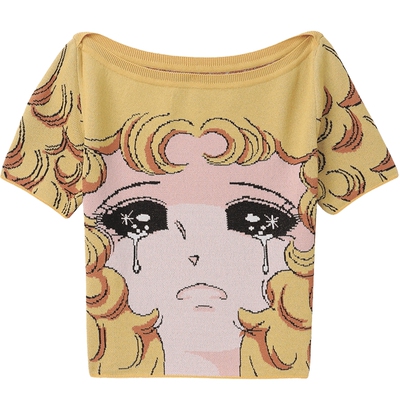 ITpushBUTTON短袖针织衫