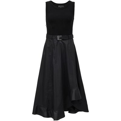 ONLY针梭拼接无袖中长裙连衣裙