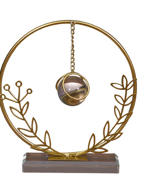 现代圆形爱心型金属摆件水晶球吊坠工艺品家居客厅卧室办公室装饰