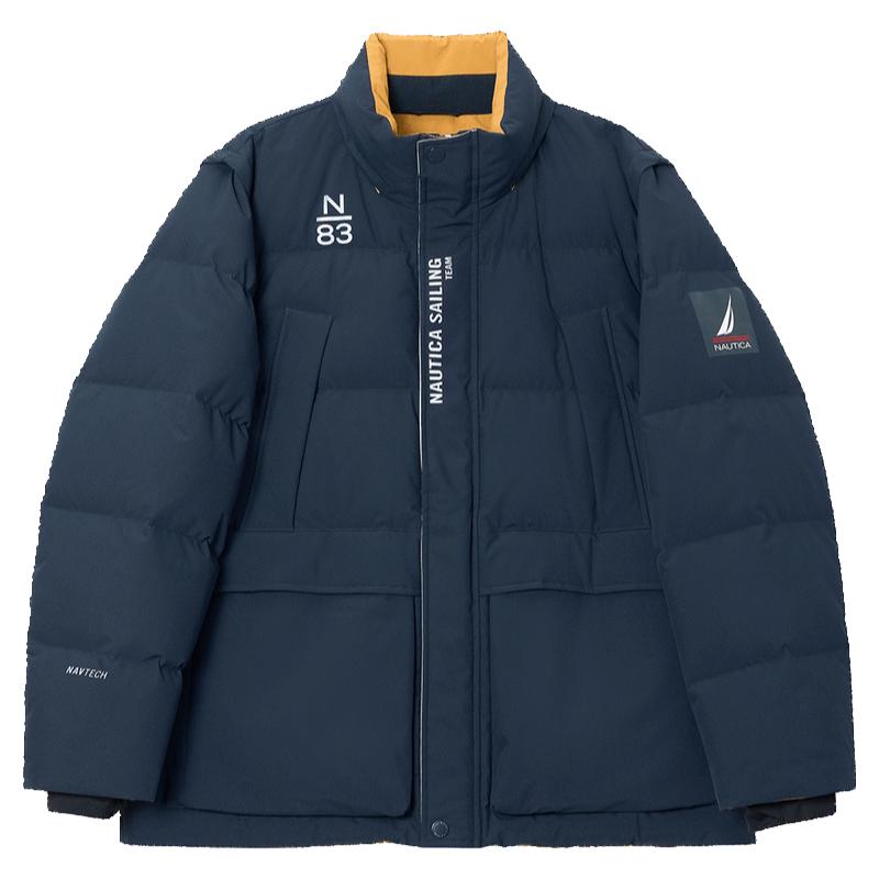 NAUTICA/诺帝卡男装秋冬可拆卸袖90绒防风保暖羽绒服JS2412