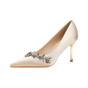 丁允dingyun婚鞋主婚纱新娘绝美鞋秀禾水钻结婚不累脚订婚高跟鞋