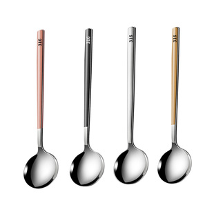 316L勺子不锈钢家用高颜值汤匙长柄儿童吃饭甜品西瓜调羹食品级