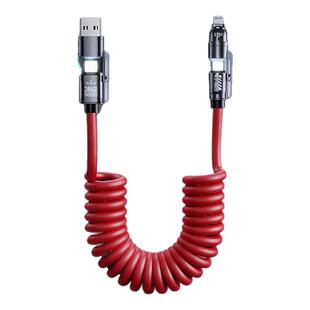 车载投屏数据线适用于16/17CarPlay导航互联240W弹簧数据线四合一安卓闪充双Typec多功能伸缩carlife快充电线