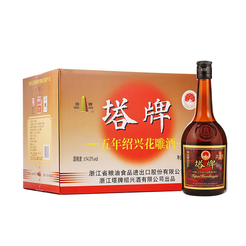 塔牌黄酒五年陈花雕酒600ml*12瓶