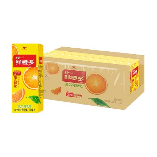 统一鲜橙多饮料维生素C鲜橙味果汁饮料整箱