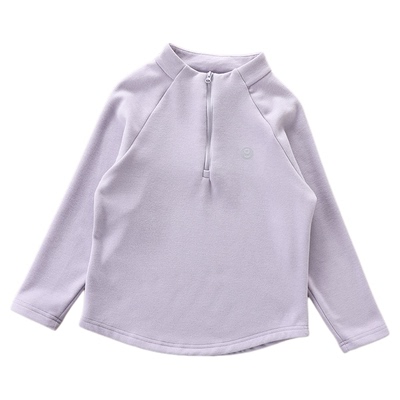 女童立领半拉链德绒打底衫秋冬
