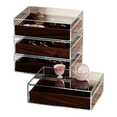 梵汝胡桃木钢化玻璃牙科柜展示柜