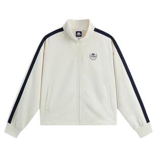 Kappa卡帕背靠背运动外套女春季新款复古撞色针织开衫卫衣女款潮