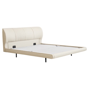 LLYARSS利亚斯主卧室大床双人真皮意式极简奶油风大婚床DBG