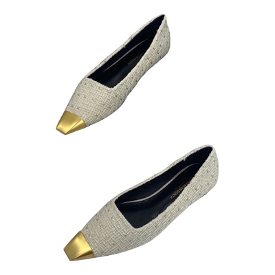 2026春季新款金属头小香风女平底时尚休闲性感百搭浅口超女单鞋