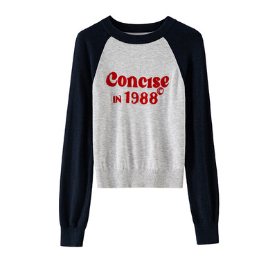 bananacici美式复古风套头针织衫