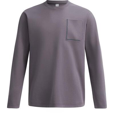 本来BENLAI男士云感柔运动休闲口袋长袖T恤2026春季新款BRS460001