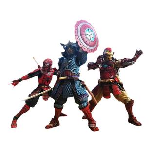名将 蜘蛛侠 钢铁侠 美国队长 死侍 侍 武者7寸可动人偶手办模型