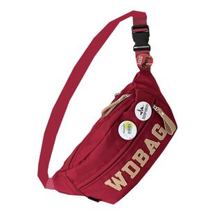 ins复古时尚潮牌斜挎包女 百搭运动休闲学生腰包男潮流单肩包胸包