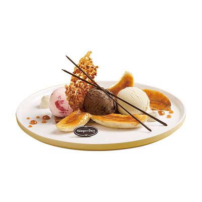 【到店兑换】哈根达斯冰淇淋甜心香蕉船香草味创意菜式单次兑换券