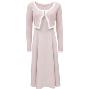 ONLY2025冬季新款时尚撞色长袖针织套装吊带连衣裙女