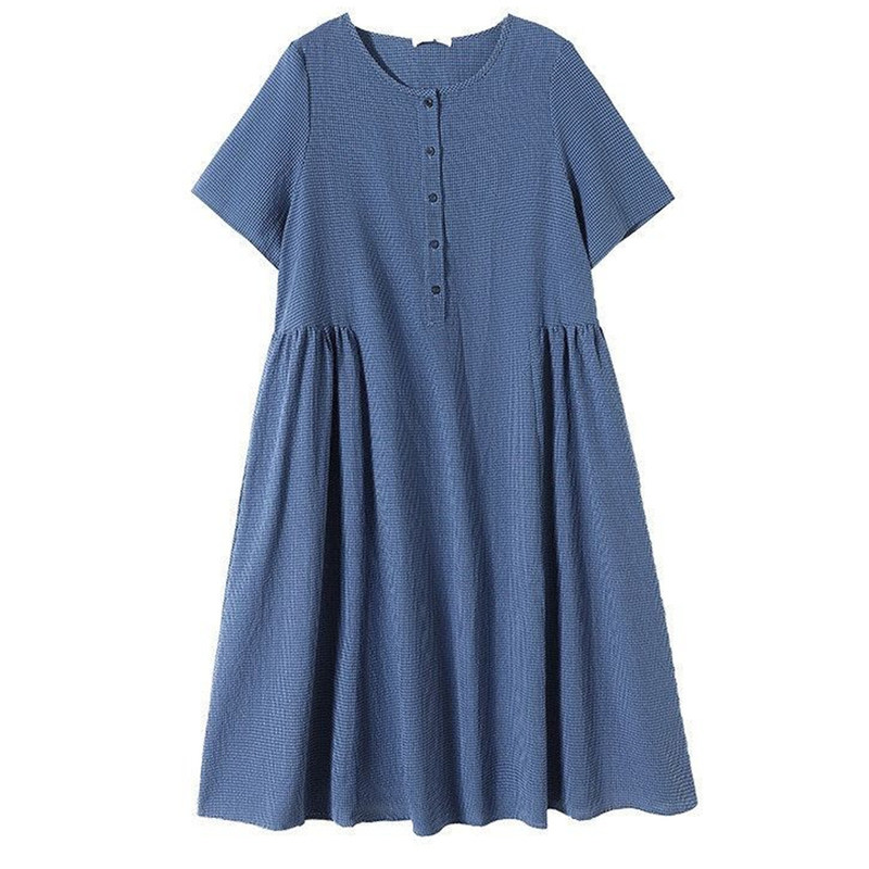 特大码夏季显瘦短袖胖妹妹连衣裙